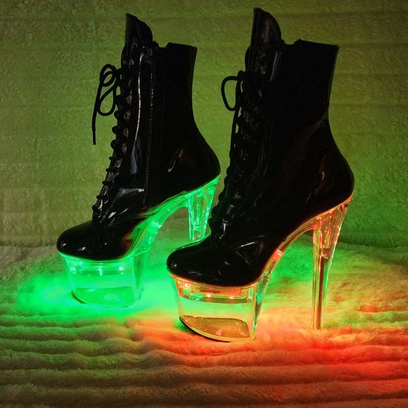 FlashDance 7" Led Light up Platform Ankle Boots Flash dance - Picture 9 of 15